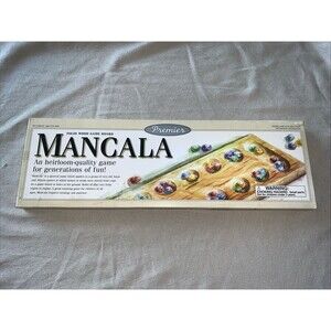 New Mancala Premier Solid Wood Strategy Game - Game Board Is Factory Sealed